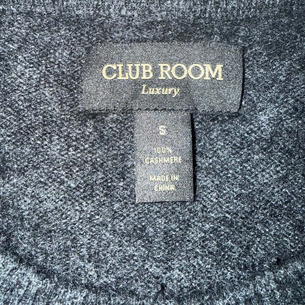 100% Cashmere Club Room Cashmere Sweater Size S Gray